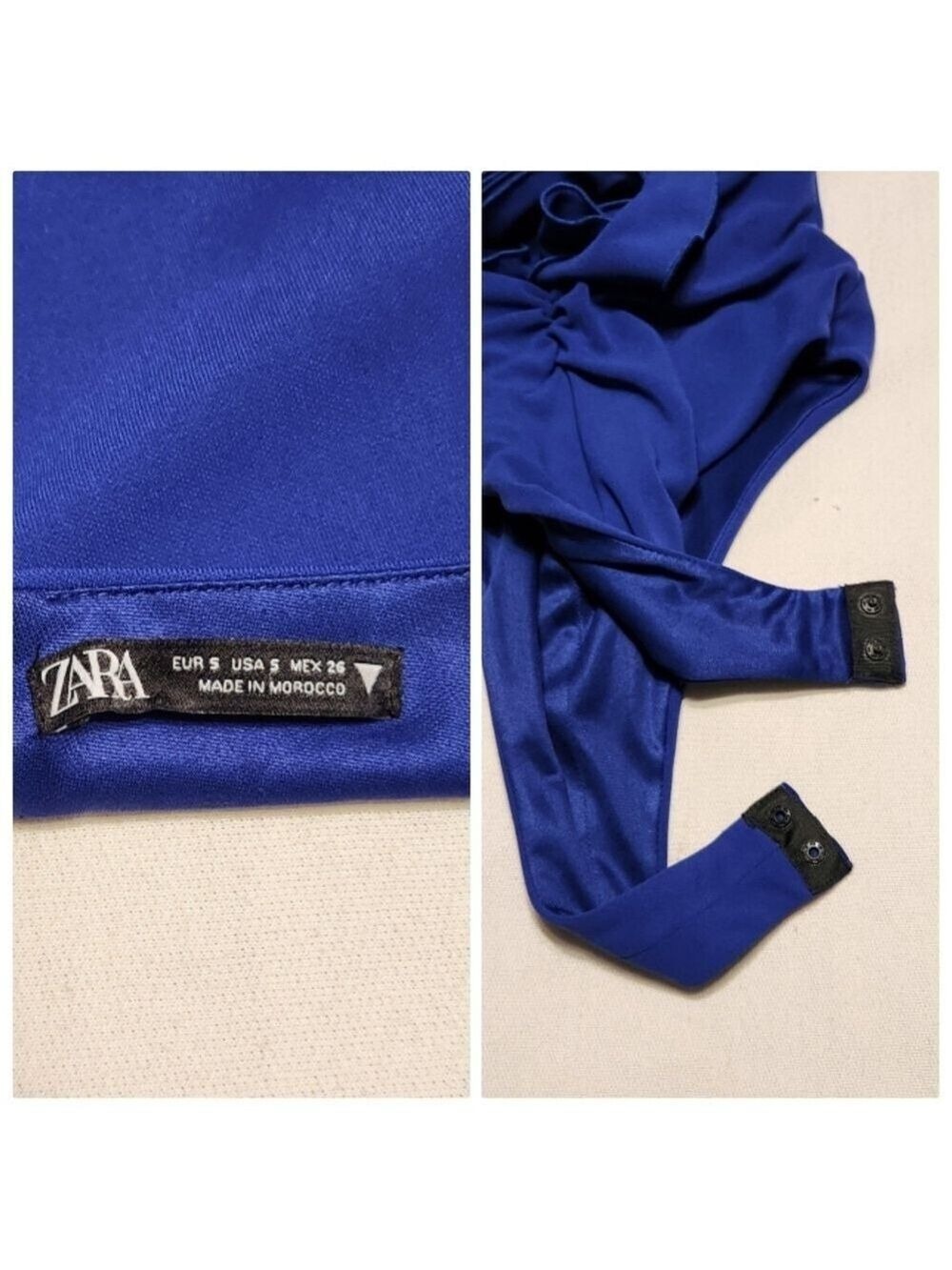 Zara Royal Blue Floral Halter Neck Bodysuit Small - Picture 9 of 11